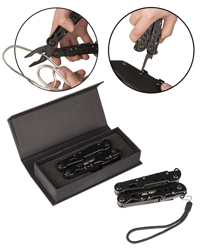 Mil-Tec Multitool Black large mit Etui